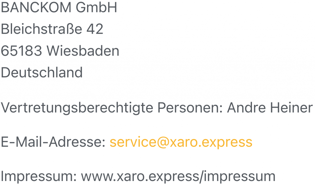 Xaro Express Adresse